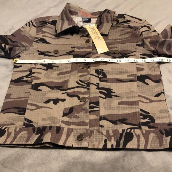 Destiny Jeans Brown Camouflage Jacket Size Small Y2K Gorpcore - Picture 6 of 7